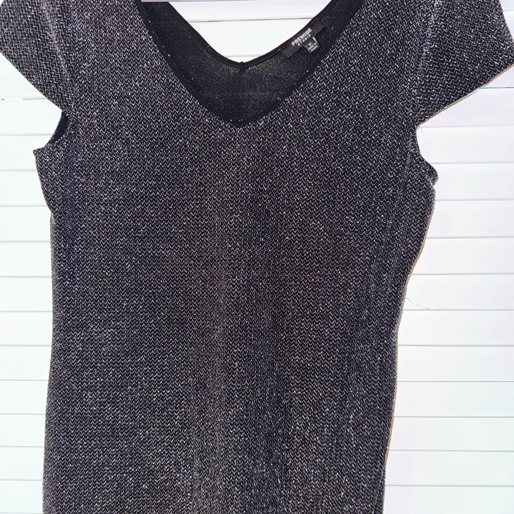 Premise Black and Silver Sparkle Top